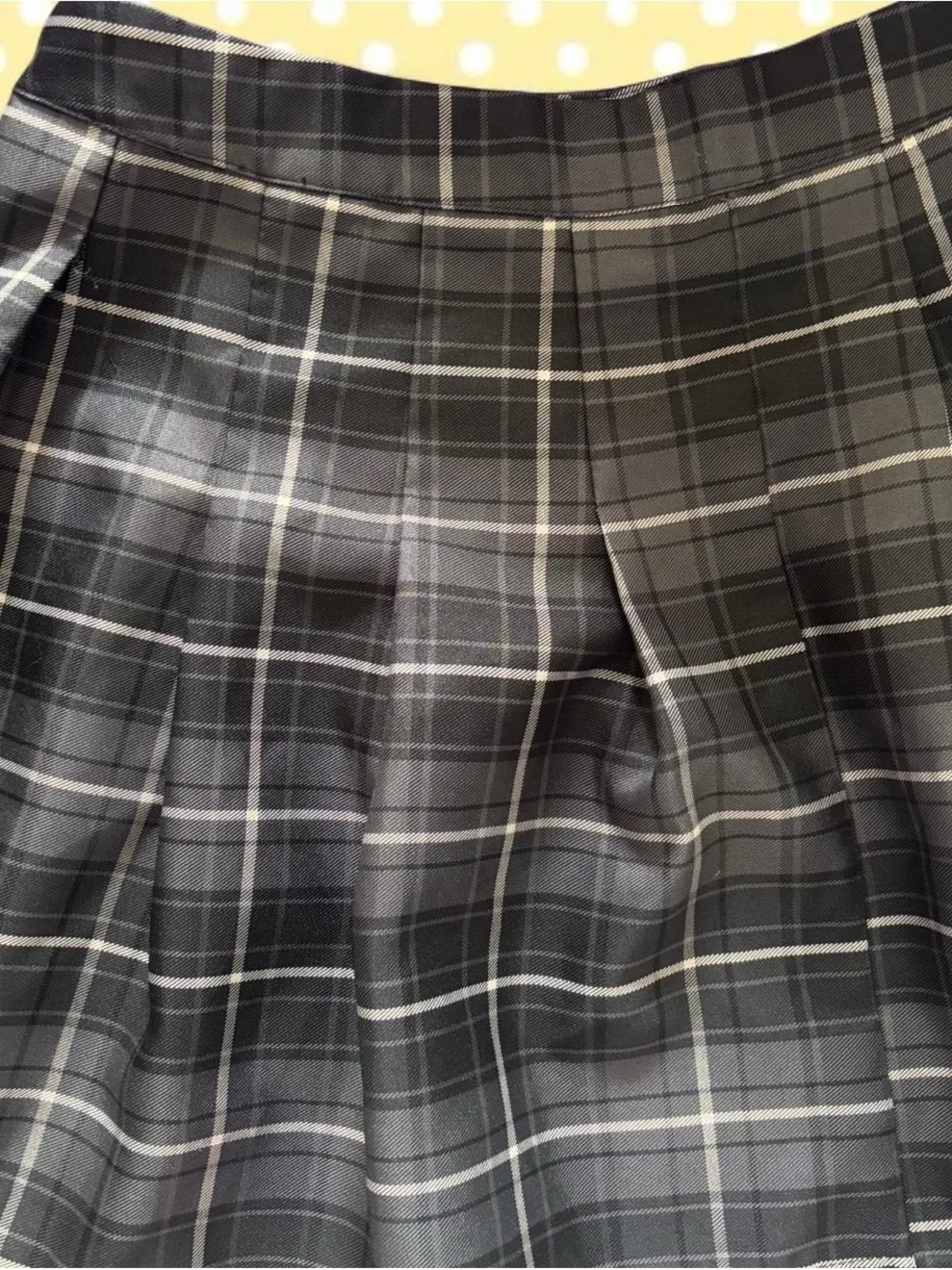 Grey Plaid Pleated Women’s Skirt
